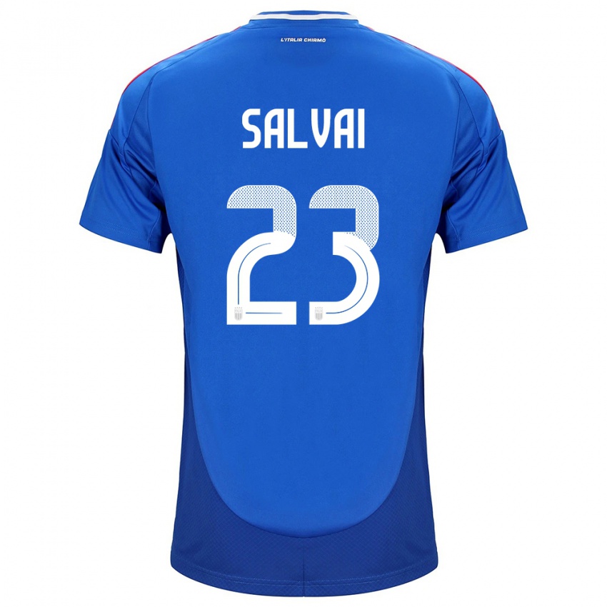 Niño Camiseta Italia Cecilia Salvai #23 Azul 1ª Equipación 24-26 La Camisa Chile