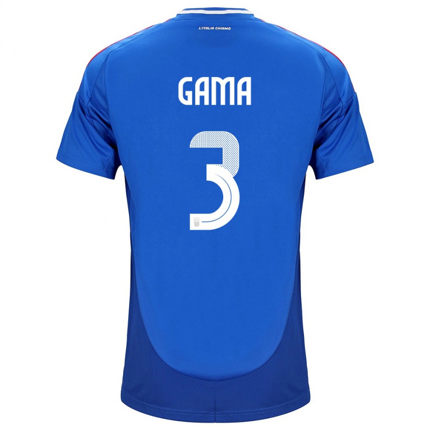 Niño Camiseta Italia Sara Gama #3 Azul 1ª Equipación 24-26 La Camisa Chile