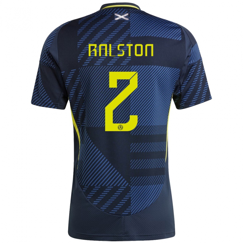Niño Camiseta Escocia Anthony Ralston #2 Azul Oscuro 1ª Equipación 24-26 La Camisa Chile