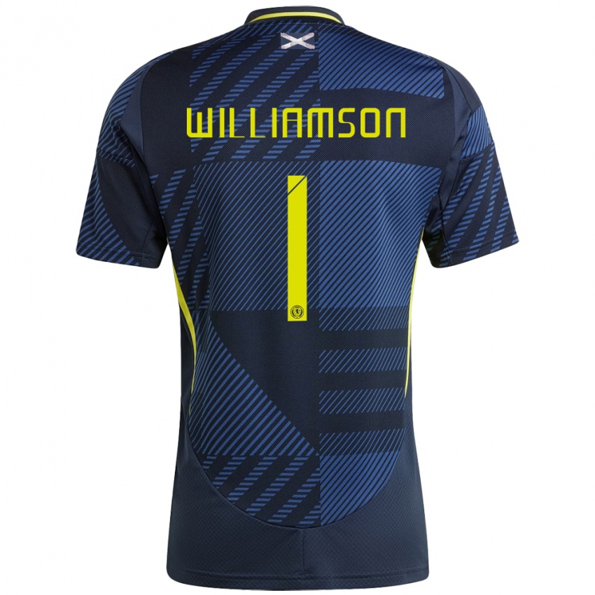 Niño Camiseta Escocia Woody Williamson #1 Azul Oscuro 1ª Equipación 24-26 La Camisa Chile