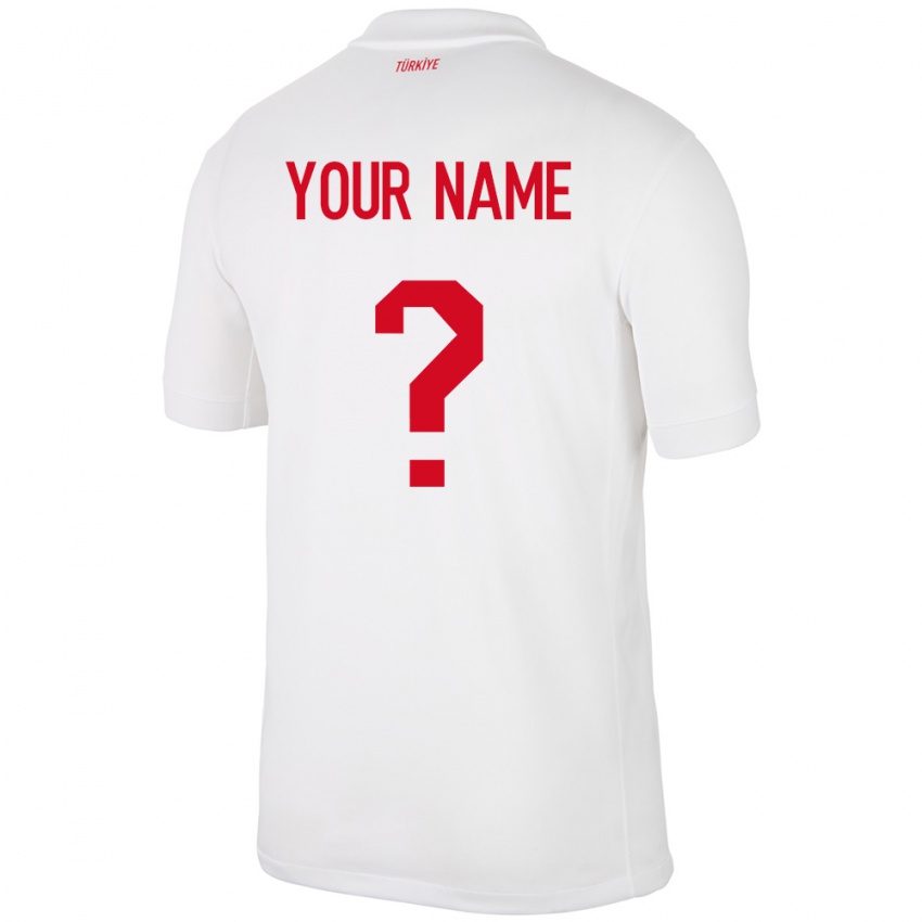 Niño Camiseta Turquía Su Nombre #0 Blanco 1ª Equipación 24-26 La Camisa Chile