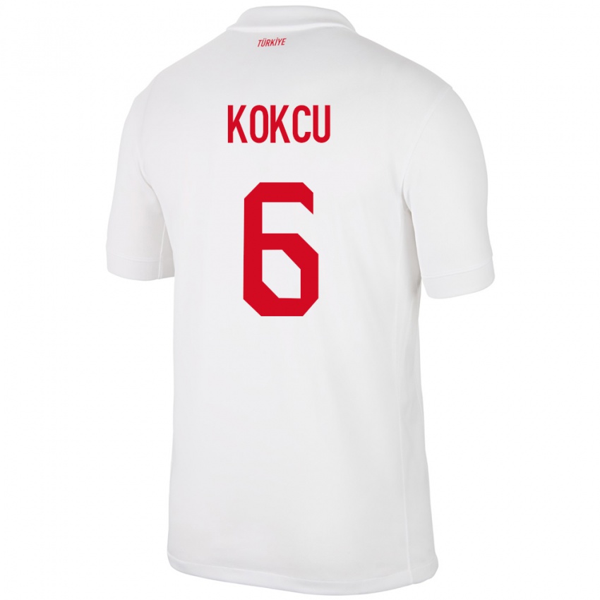 Niño Camiseta Turquía Orkun Kökçü #6 Blanco 1ª Equipación 24-26 La Camisa Chile