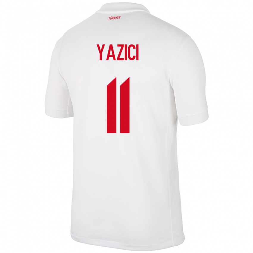 Niño Camiseta Turquía Yusuf Yazıcı #11 Blanco 1ª Equipación 24-26 La Camisa Chile