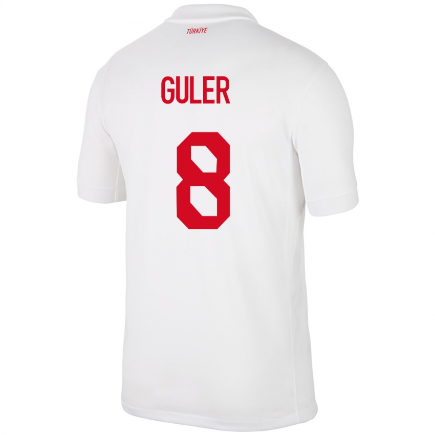 Niño Camiseta Turquía Arda Güler #8 Blanco 1ª Equipación 24-26 La Camisa Chile