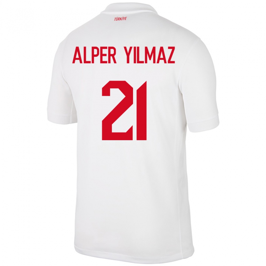 Niño Camiseta Turquía Barış Alper Yılmaz #21 Blanco 1ª Equipación 24-26 La Camisa Chile