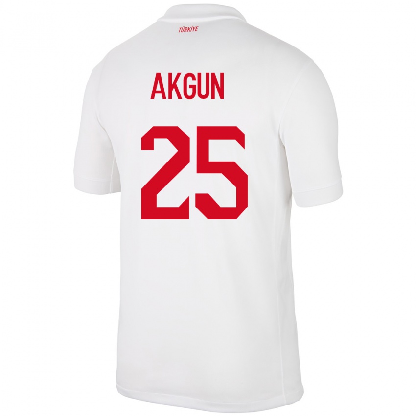 Niño Camiseta Turquía Yunus Akgün #25 Blanco 1ª Equipación 24-26 La Camisa Chile