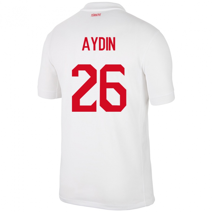 Niño Camiseta Turquía Oğuz Aydın #26 Blanco 1ª Equipación 24-26 La Camisa Chile