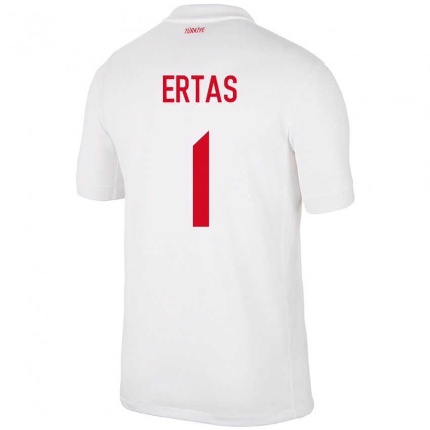 Niño Camiseta Turquía Deniz Ertaş #1 Blanco 1ª Equipación 24-26 La Camisa Chile