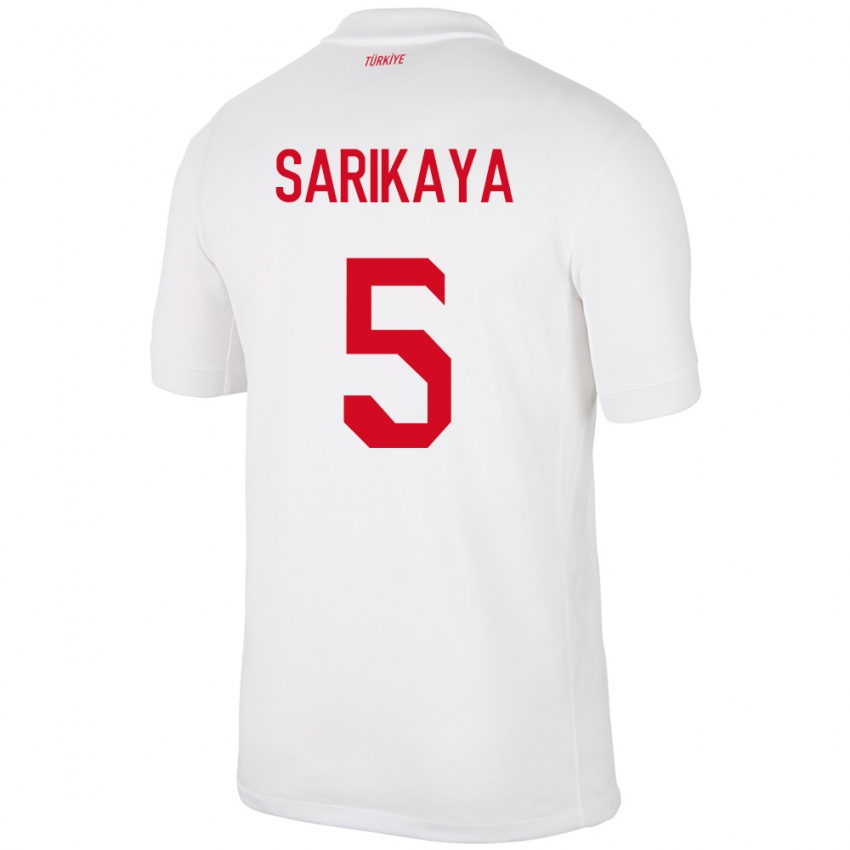 Niño Camiseta Turquía Efe Sarıkaya #5 Blanco 1ª Equipación 24-26 La Camisa Chile