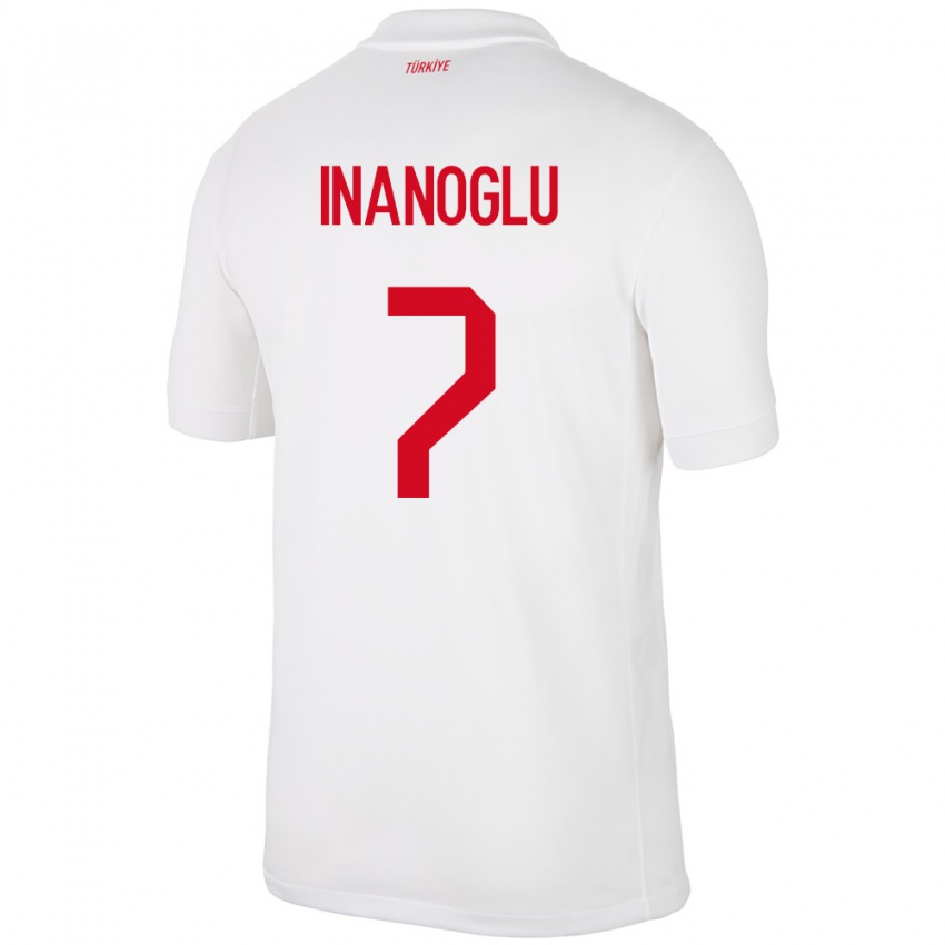 Niño Camiseta Turquía Kaan İnanoğlu #7 Blanco 1ª Equipación 24-26 La Camisa Chile