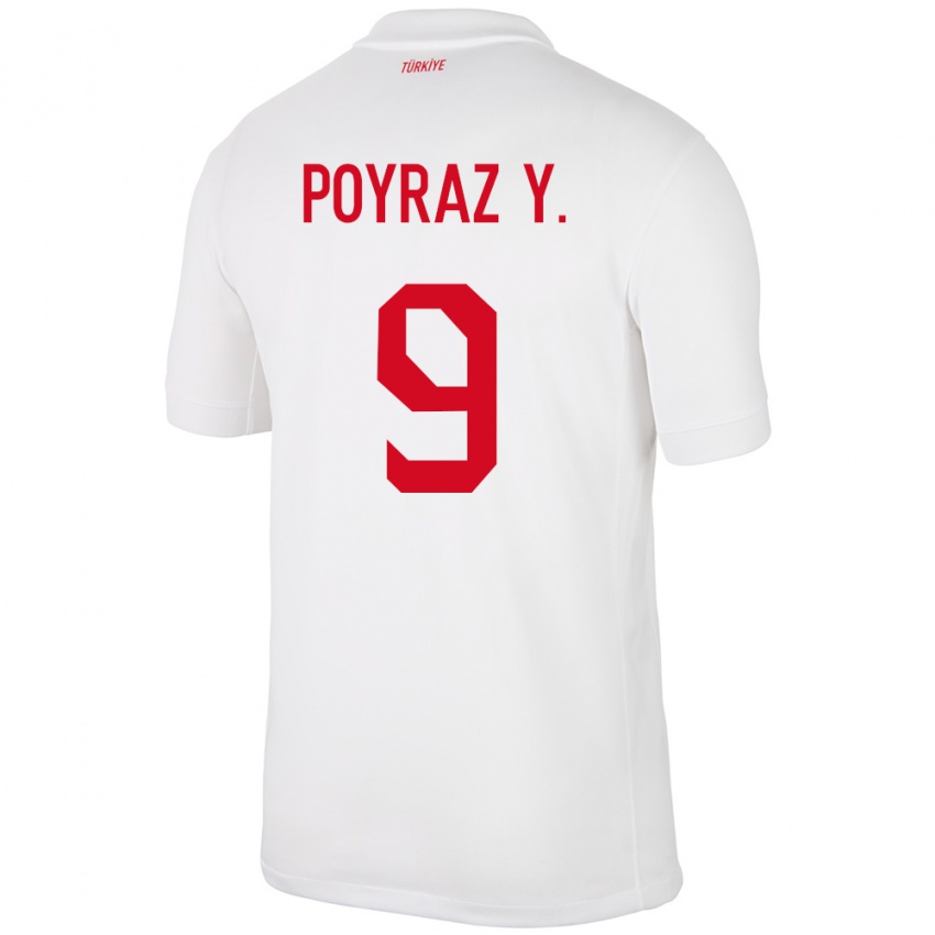 Niño Camiseta Turquía Poyraz Yıldırım #9 Blanco 1ª Equipación 24-26 La Camisa Chile