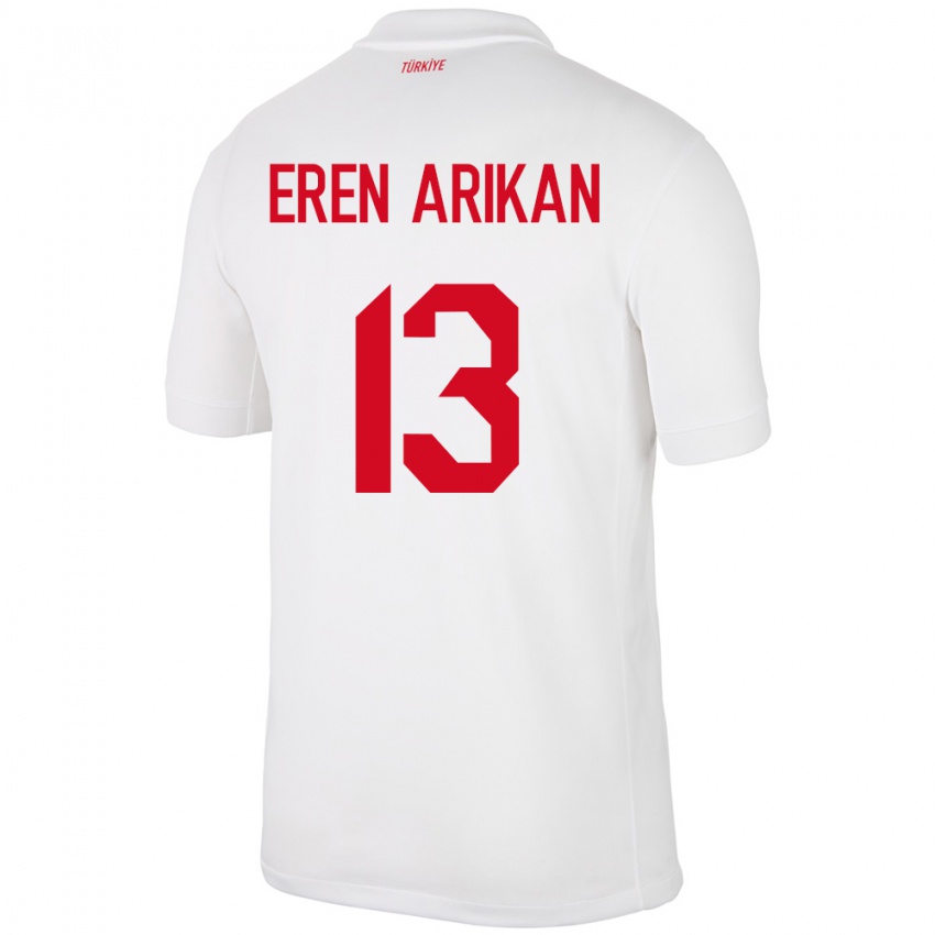 Niño Camiseta Turquía Muhammed Eren Arıkan #13 Blanco 1ª Equipación 24-26 La Camisa Chile