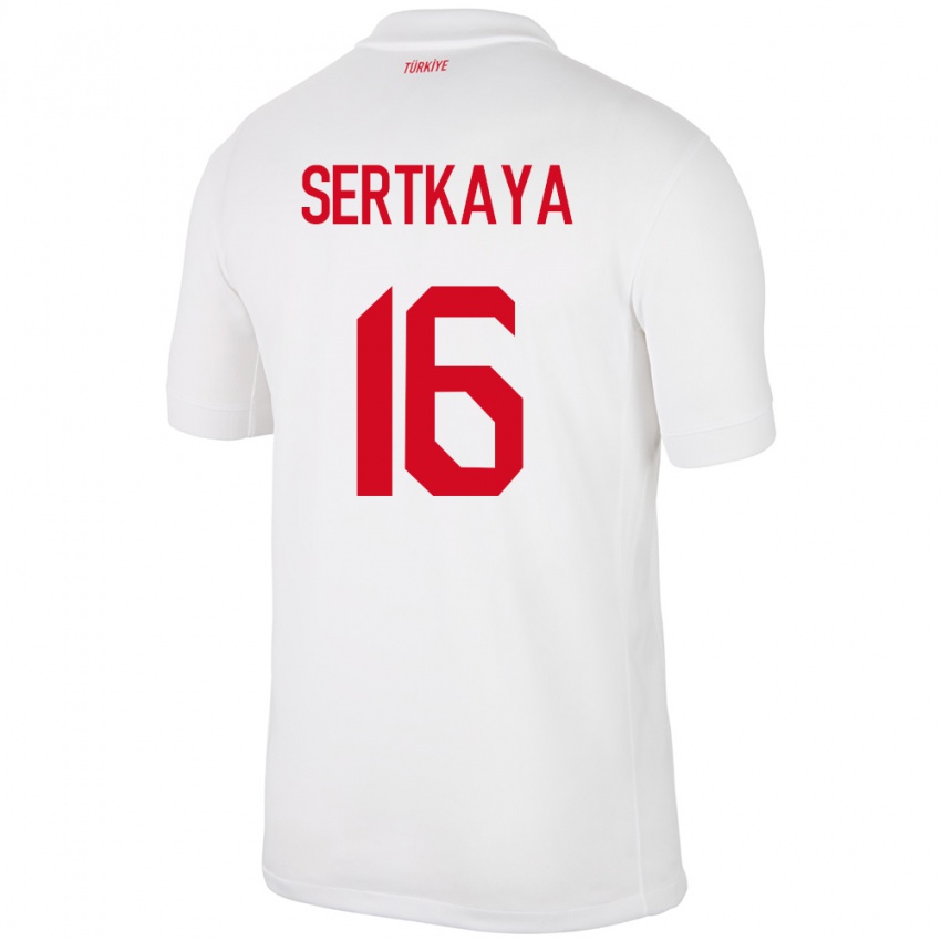 Niño Camiseta Turquía Yusuf Sertkaya #16 Blanco 1ª Equipación 24-26 La Camisa Chile