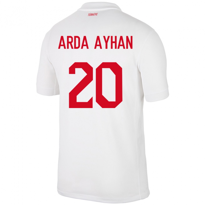 Niño Camiseta Turquía Murat Arda Ayhan #20 Blanco 1ª Equipación 24-26 La Camisa Chile