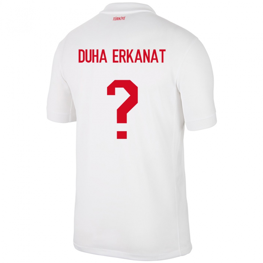 Niño Camiseta Turquía Ahmet Duha Erkanat #0 Blanco 1ª Equipación 24-26 La Camisa Chile