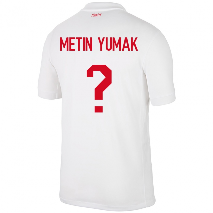 Niño Camiseta Turquía Yiğit Metin Yumak #0 Blanco 1ª Equipación 24-26 La Camisa Chile