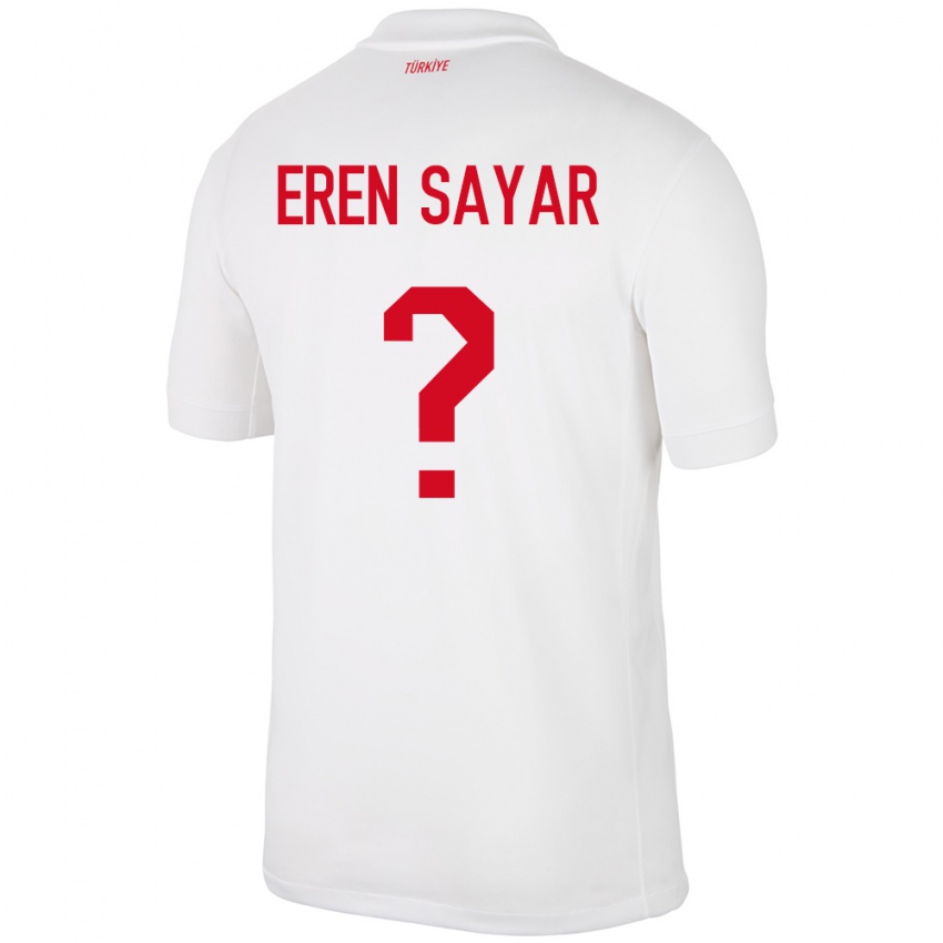 Niño Camiseta Turquía Emin Eren Sayar #0 Blanco 1ª Equipación 24-26 La Camisa Chile