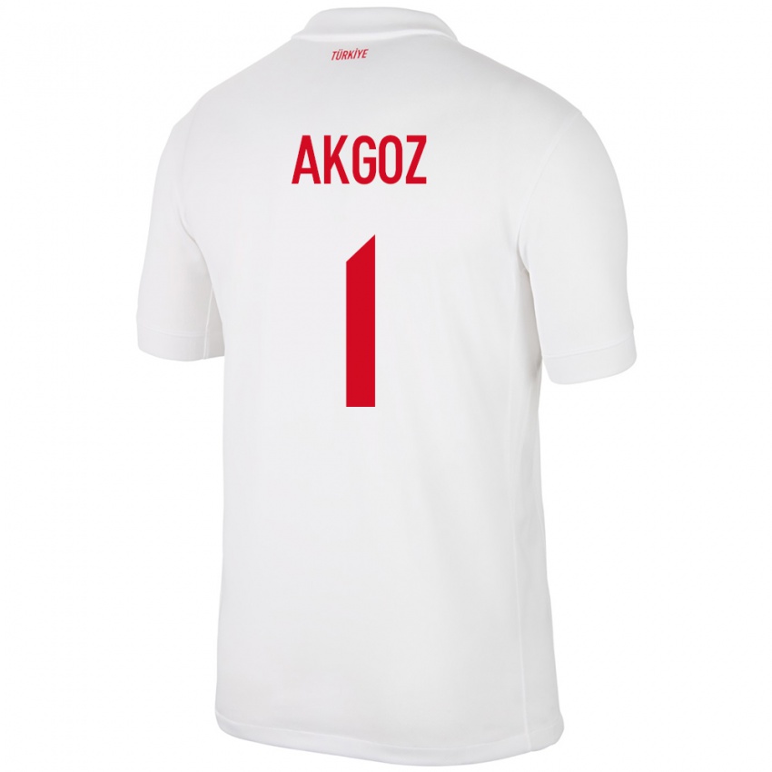 Niño Camiseta Turquía Selda Akgöz #1 Blanco 1ª Equipación 24-26 La Camisa Chile