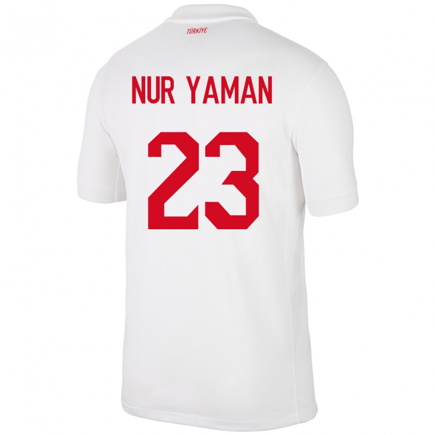 Niño Camiseta Turquía Gamze Nur Yaman #23 Blanco 1ª Equipación 24-26 La Camisa Chile