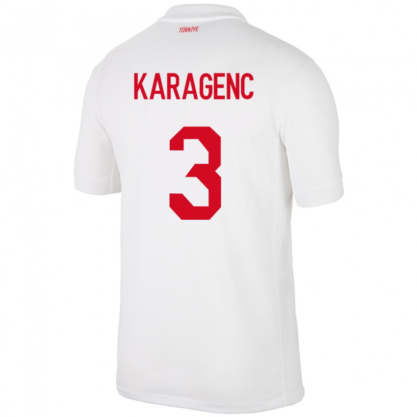 Niño Camiseta Turquía Didem Karagenç #3 Blanco 1ª Equipación 24-26 La Camisa Chile