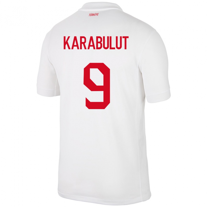 Niño Camiseta Turquía Arzu Karabulut #9 Blanco 1ª Equipación 24-26 La Camisa Chile