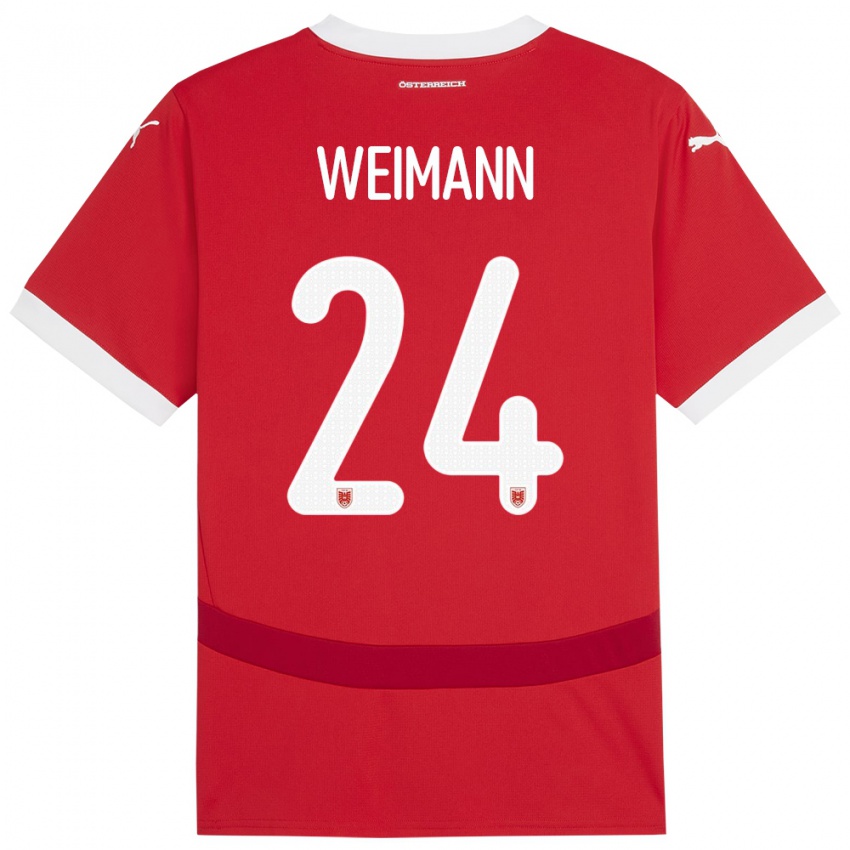 Niño Camiseta Austria Andreas Weimann #24 Rojo 1ª Equipación 24-26 La Camisa Chile