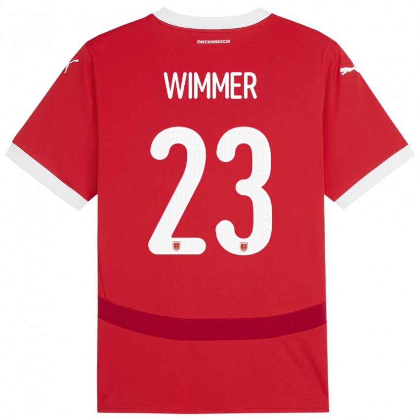 Niño Camiseta Austria Patrick Wimmer #23 Rojo 1ª Equipación 24-26 La Camisa Chile