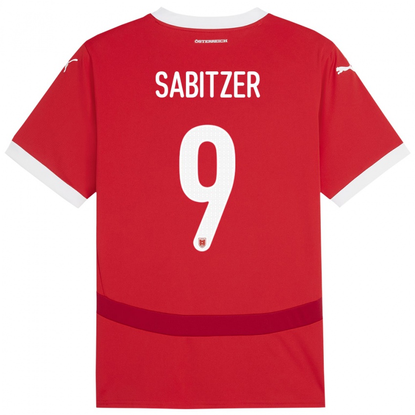 Niño Camiseta Austria Marcel Sabitzer #9 Rojo 1ª Equipación 24-26 La Camisa Chile