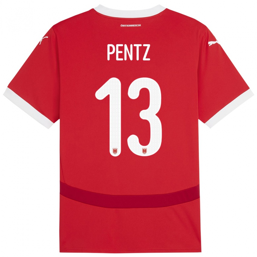 Niño Camiseta Austria Patrick Pentz #13 Rojo 1ª Equipación 24-26 La Camisa Chile