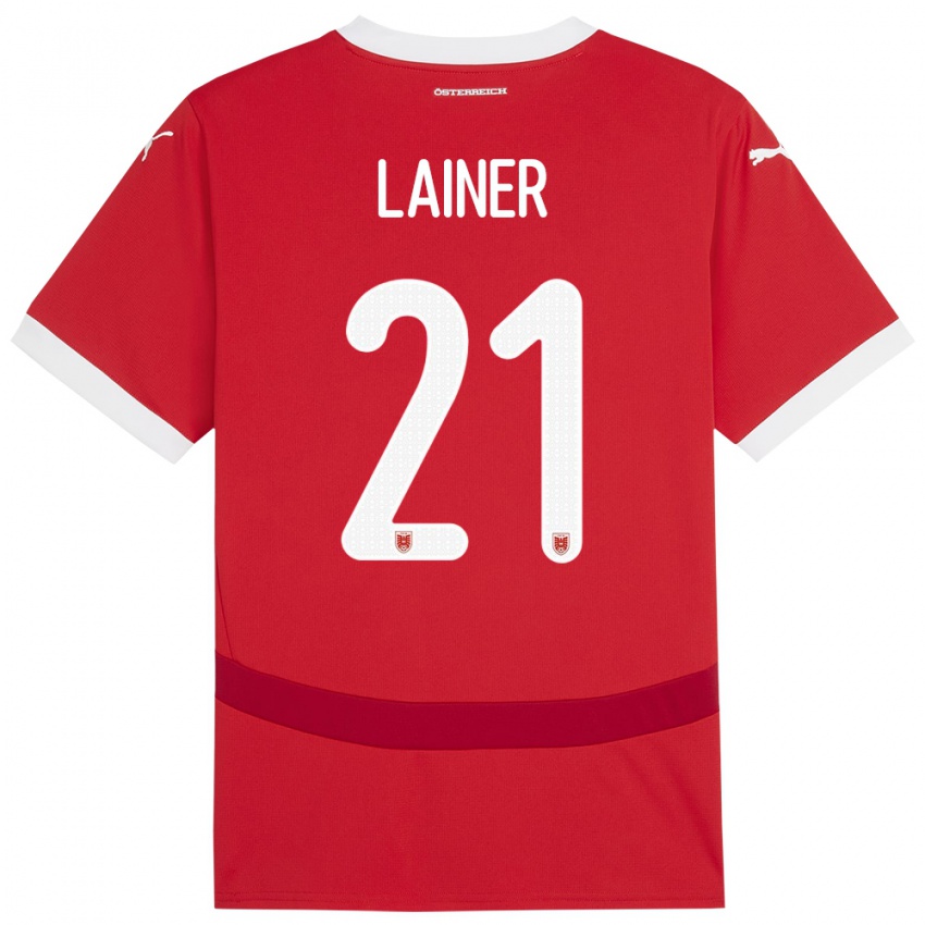 Niño Camiseta Austria Stefan Lainer #21 Rojo 1ª Equipación 24-26 La Camisa Chile