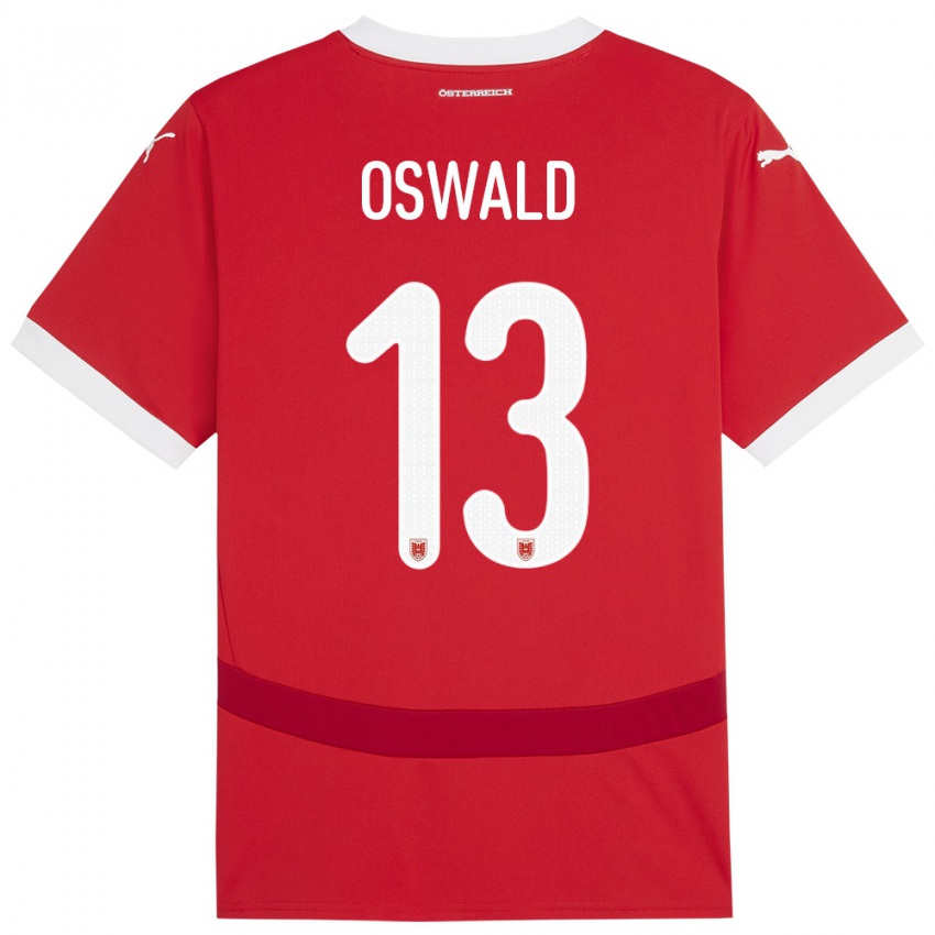 Niño Camiseta Austria Moritz Oswald #13 Rojo 1ª Equipación 24-26 La Camisa Chile