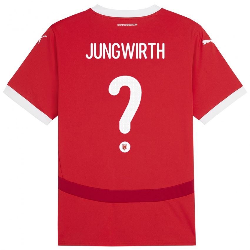 Niño Camiseta Austria Lukas Jungwirth #0 Rojo 1ª Equipación 24-26 La Camisa Chile