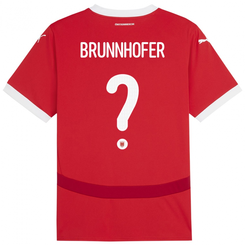 Niño Camiseta Austria Jakob Brunnhofer #0 Rojo 1ª Equipación 24-26 La Camisa Chile