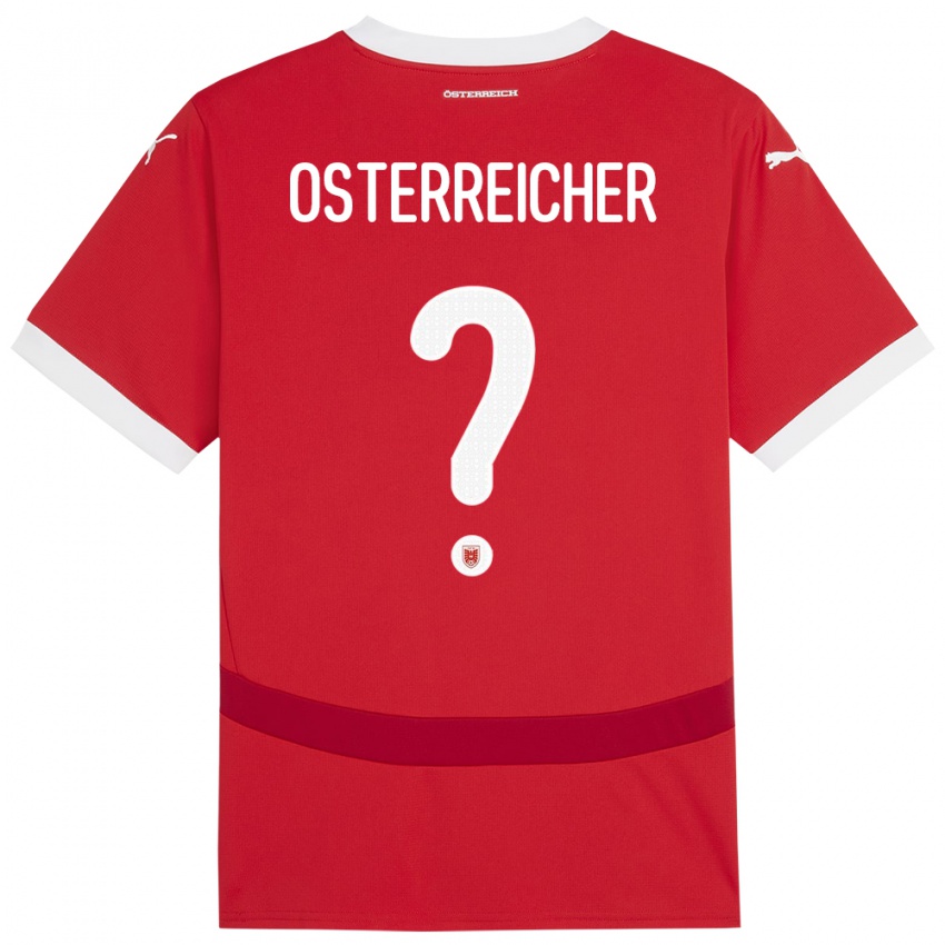 Niño Camiseta Austria Marijan Österreicher #0 Rojo 1ª Equipación 24-26 La Camisa Chile