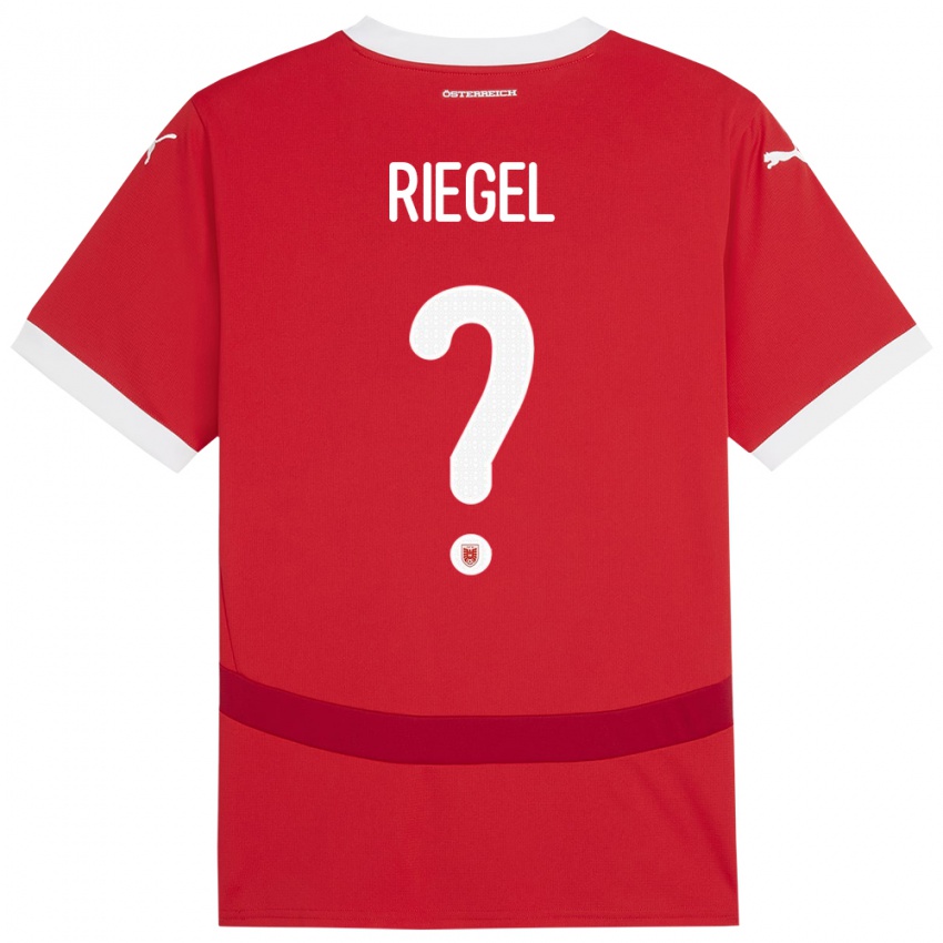 Niño Camiseta Austria Adrian Riegel #0 Rojo 1ª Equipación 24-26 La Camisa Chile