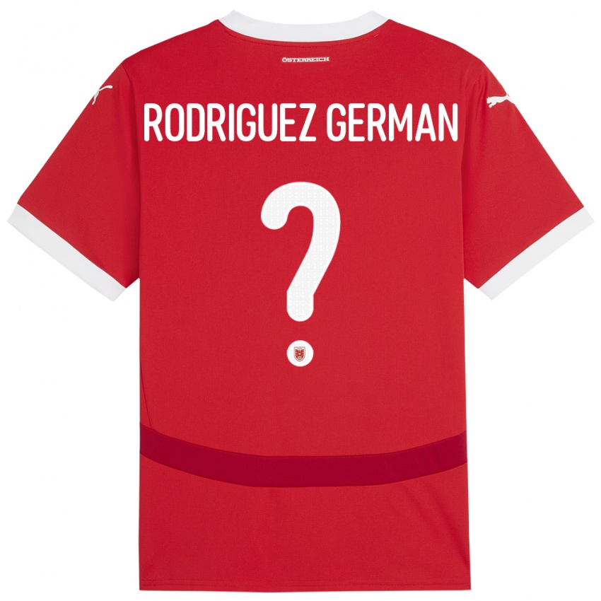 Niño Camiseta Austria Ryan Rodriguez German #0 Rojo 1ª Equipación 24-26 La Camisa Chile