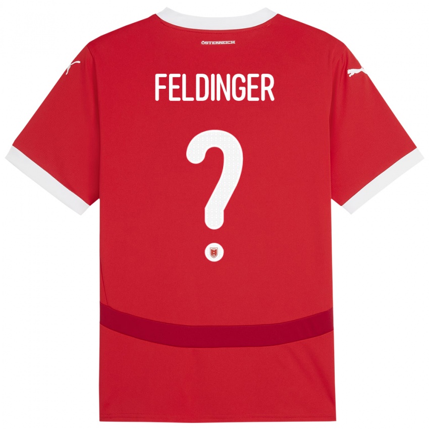 Niño Camiseta Austria Rafael Feldinger #0 Rojo 1ª Equipación 24-26 La Camisa Chile