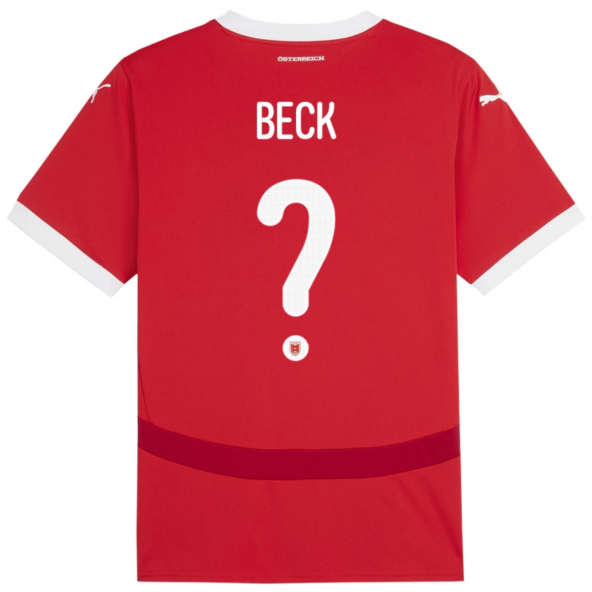 Niño Camiseta Austria Dominik Beck #0 Rojo 1ª Equipación 24-26 La Camisa Chile