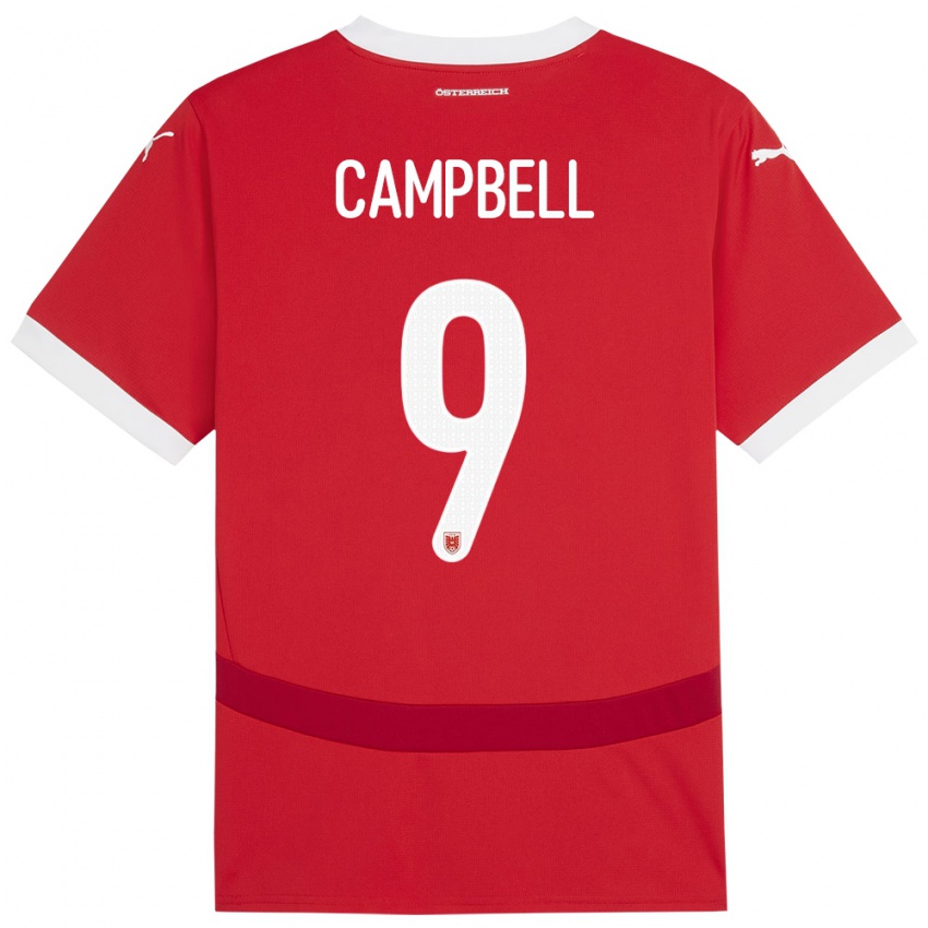 Niño Camiseta Austria Eileen Campbell #9 Rojo 1ª Equipación 24-26 La Camisa Chile