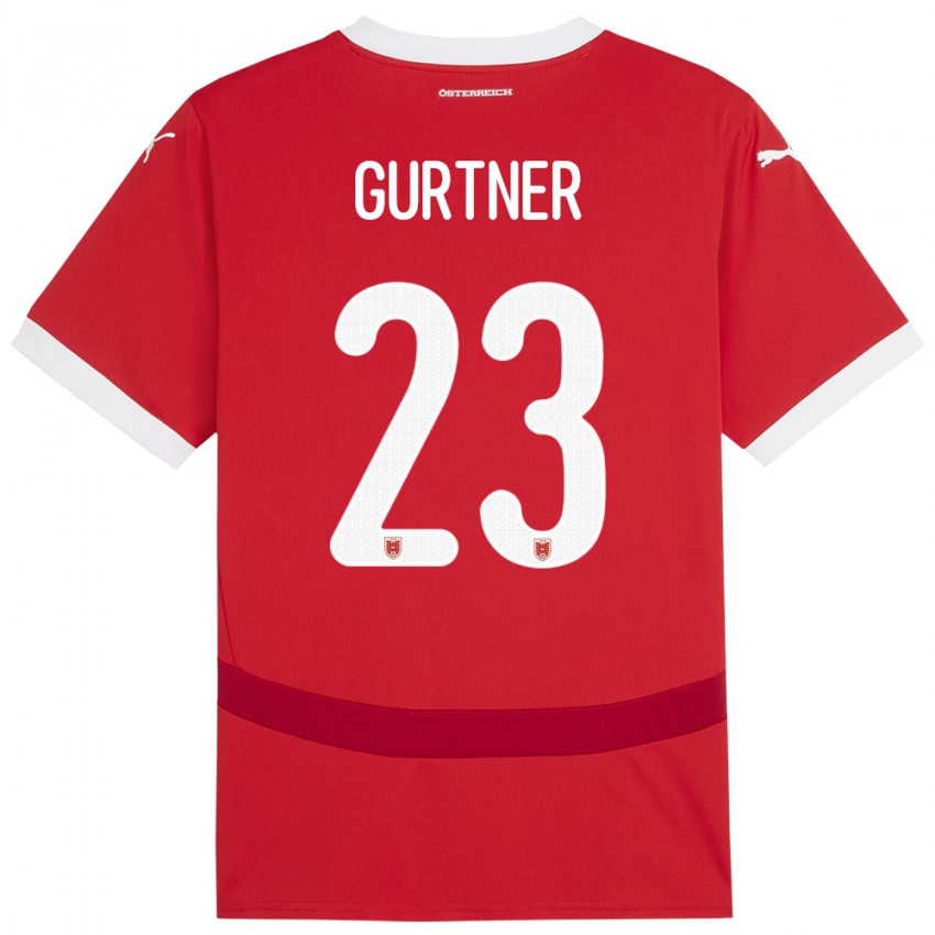 Niño Camiseta Austria Andrea Gurtner #23 Rojo 1ª Equipación 24-26 La Camisa Chile