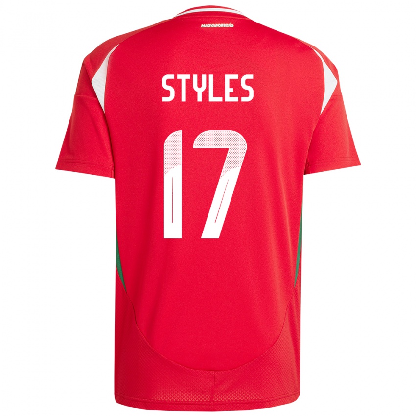 Niño Camiseta Hungría Callum Styles #17 Rojo 1ª Equipación 24-26 La Camisa Chile