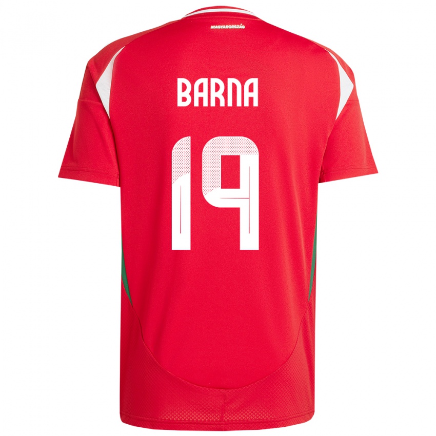 Niño Camiseta Hungría Daniel Barna #19 Rojo 1ª Equipación 24-26 La Camisa Chile