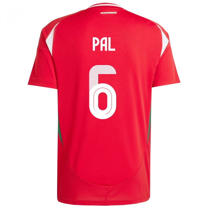 Niño Camiseta Hungría Barna Pál #6 Rojo 1ª Equipación 24-26 La Camisa Chile