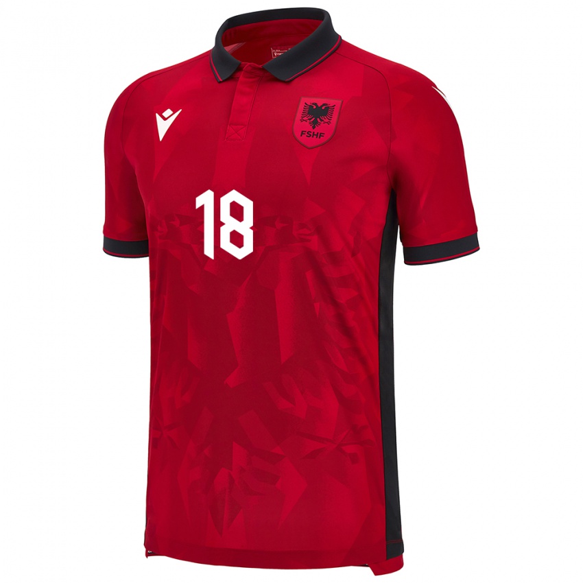 Niño Camiseta Albania Klea Hamonikaj #18 Rojo 1ª Equipación 24-26 La Camisa Chile