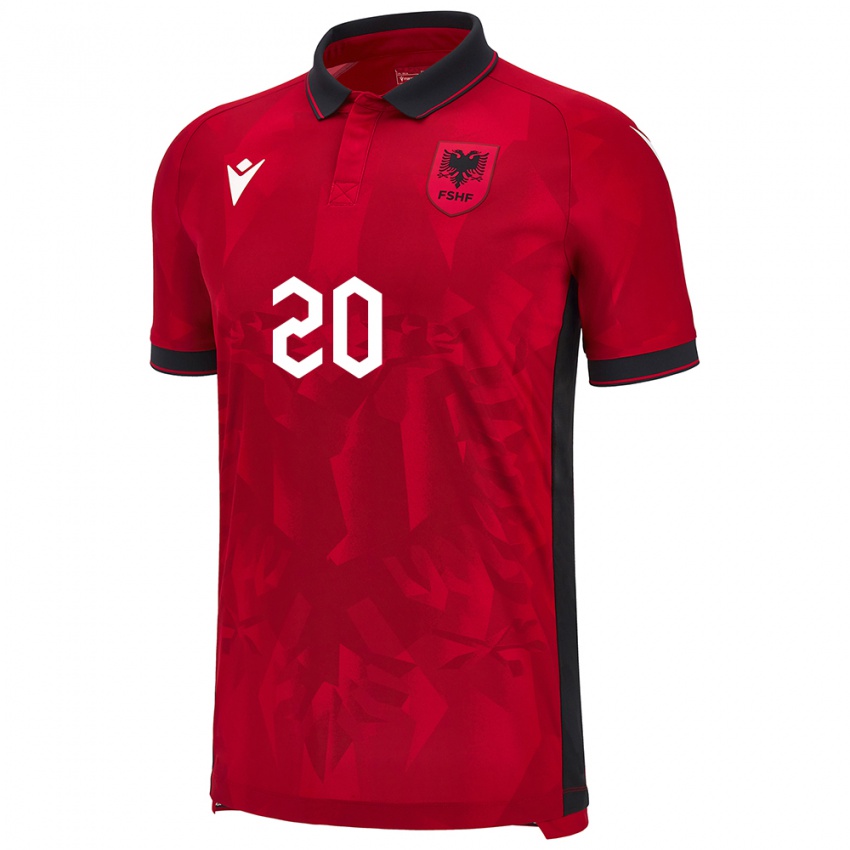 Niño Camiseta Albania Dejvid Janaqi #20 Rojo 1ª Equipación 24-26 La Camisa Chile