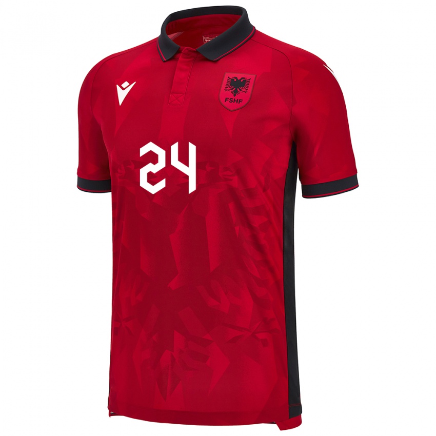 Niño Camiseta Albania Marash Kumbulla #24 Rojo 1ª Equipación 24-26 La Camisa Chile