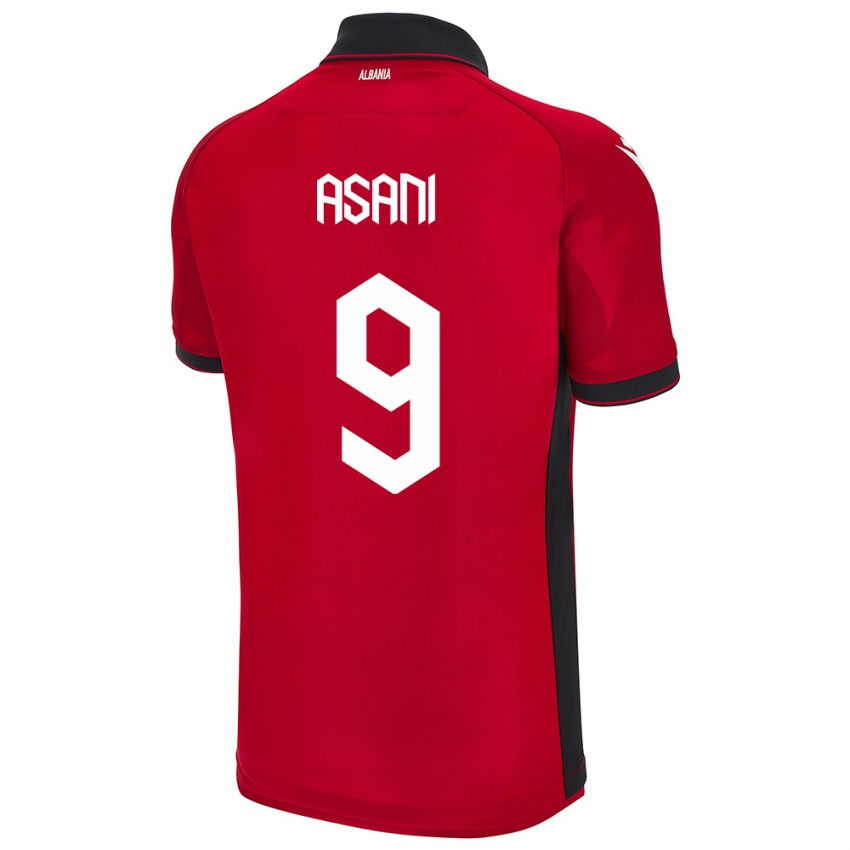 Niño Camiseta Albania Jasir Asani #9 Rojo 1ª Equipación 24-26 La Camisa Chile