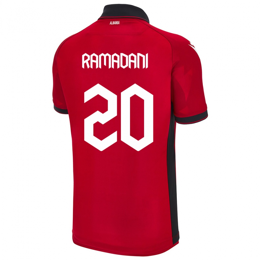 Niño Camiseta Albania Ylber Ramadani #20 Rojo 1ª Equipación 24-26 La Camisa Chile