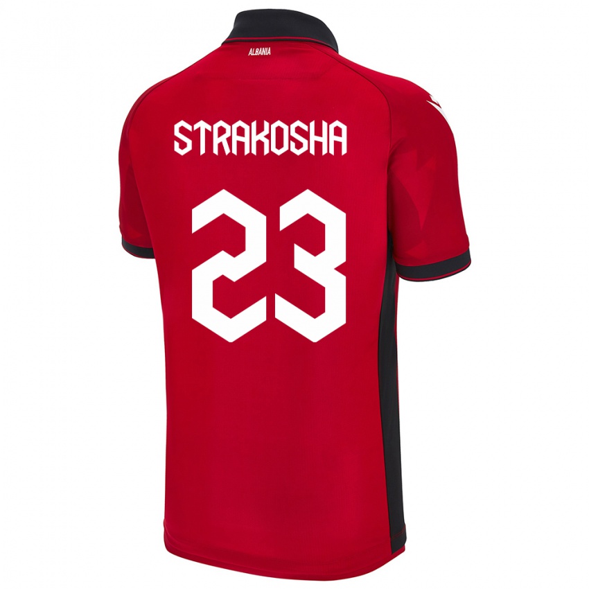 Niño Camiseta Albania Thomas Strakosha #23 Rojo 1ª Equipación 24-26 La Camisa Chile