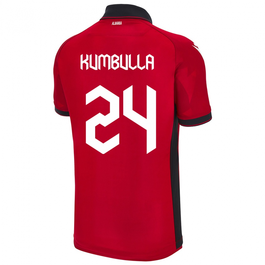 Niño Camiseta Albania Marash Kumbulla #24 Rojo 1ª Equipación 24-26 La Camisa Chile